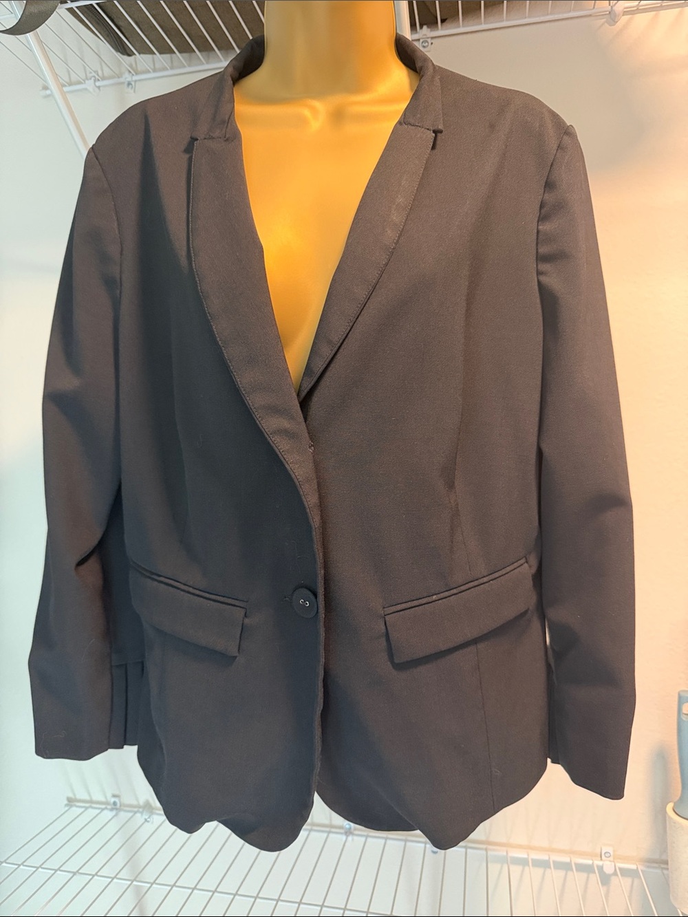 Armani Jeans Women's Black Blazer with Flap Pockets